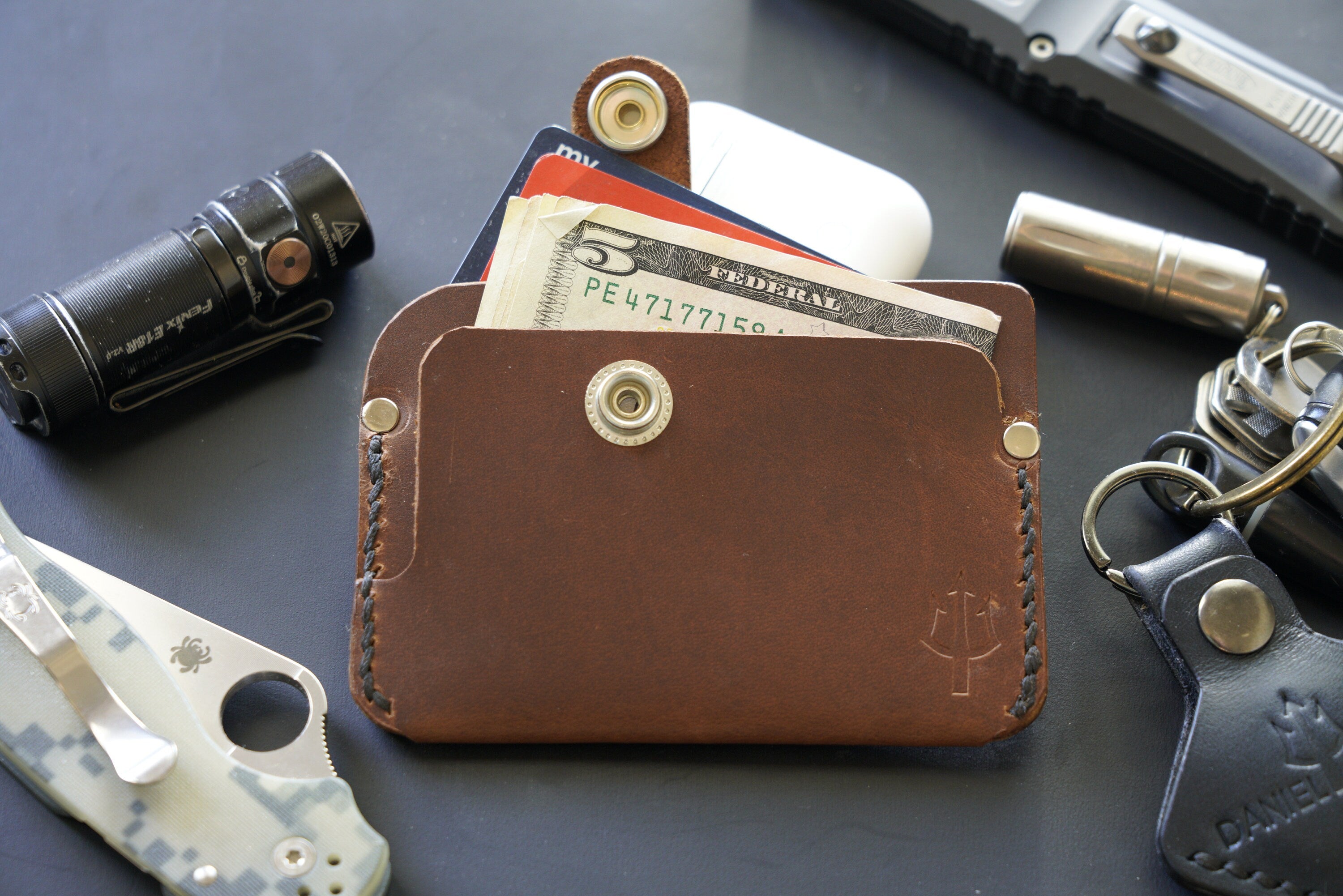 Handcrafted Full Grain Leather Wallet – Dual-Slot Card Holder