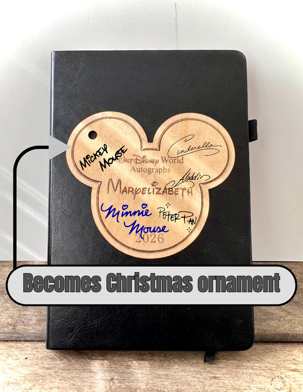 Personalized Name Autograph Book, Custom Amusement Theme Park Signature Memory Booklet, Christmas ornament, Autograph Card, notebook