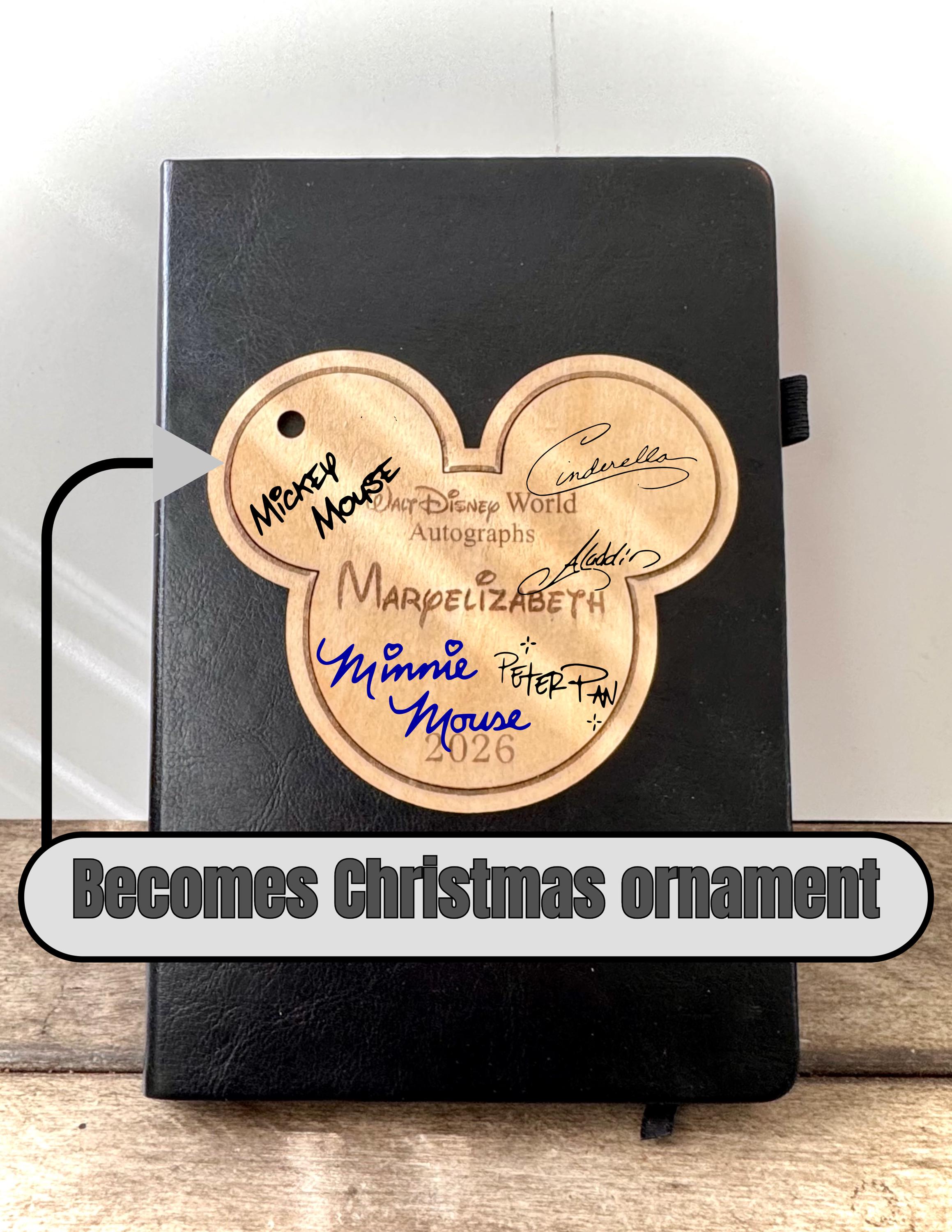 Personalized Name Autograph Book, Custom Amusement Theme Park Signature Memory Booklet, Christmas ornament, Autograph Card, notebook